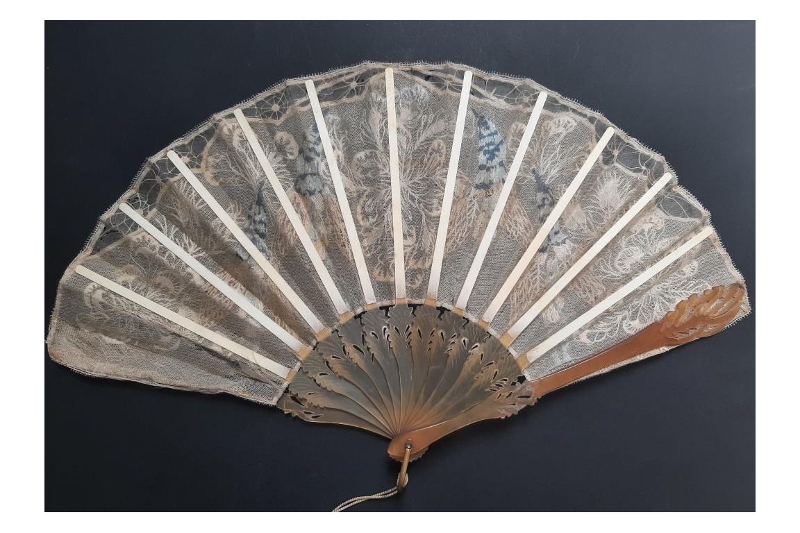 Lupine flowers, fan circa 1900
