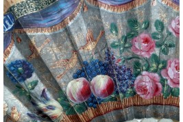 Fruits, flowers and birds, fan circa 1835-40