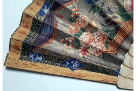 Fruits, flowers and birds, fan circa 1835-40