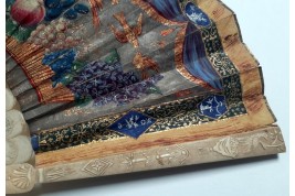 Fruits, flowers and birds, fan circa 1835-40