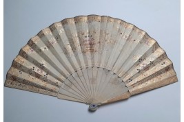 Fruits, flowers and birds, fan circa 1835-40