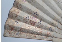 Fruits, flowers and birds, fan circa 1835-40