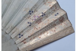 Fruits, flowers and birds, fan circa 1835-40