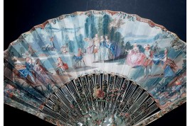 Flower party, fan circa 1750-60