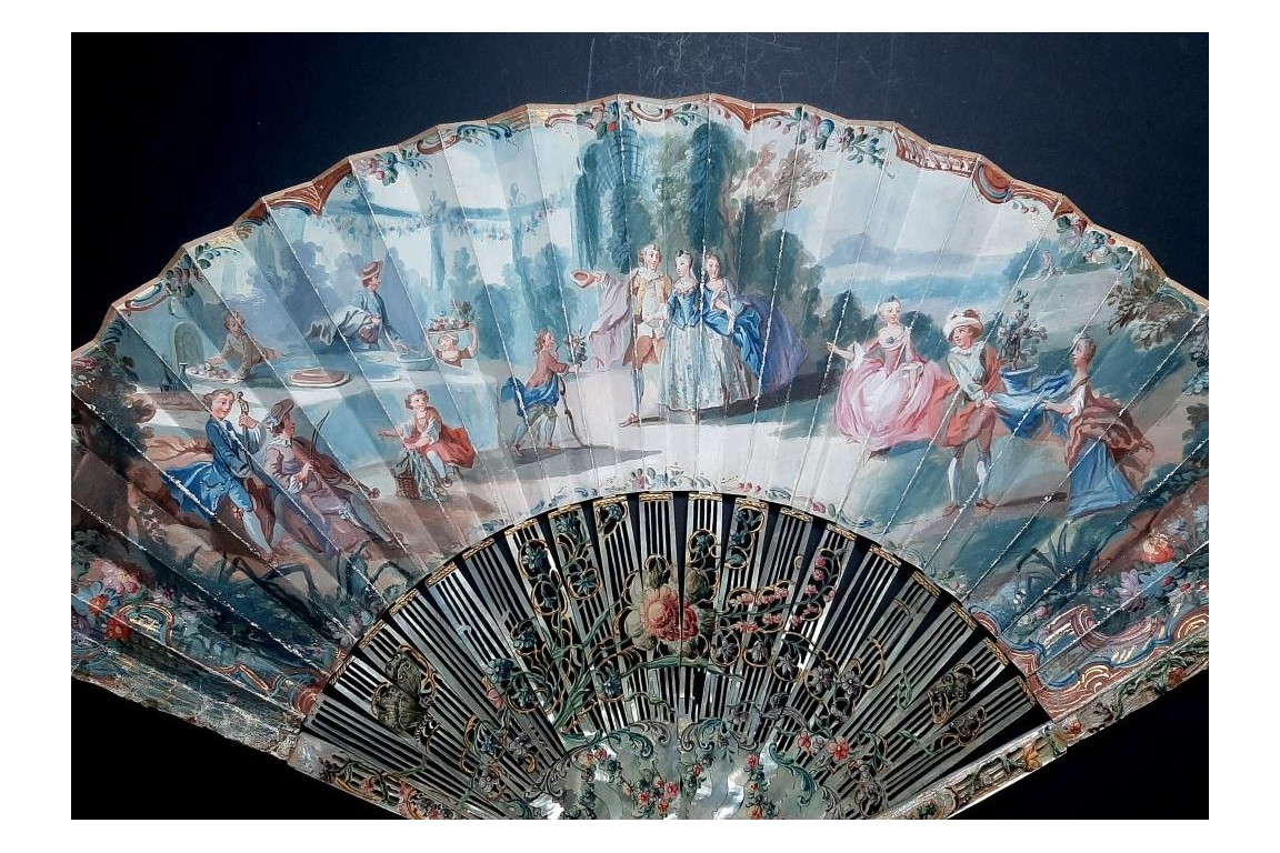 Flower party, fan circa 1750-60