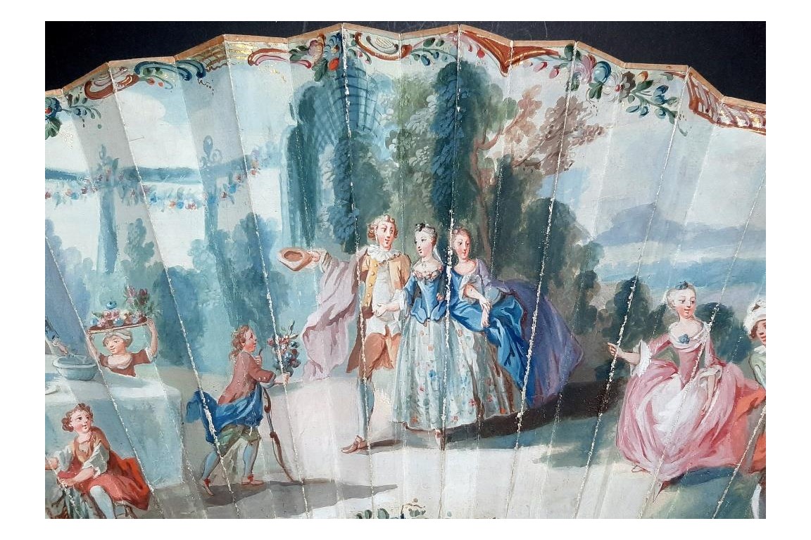 La fête des fleurs, éventail vers 1750-60