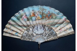 Flower crowns, fan circa 1850-60