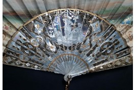 Flower crowns, fan circa 1850-60