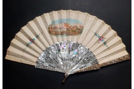 Flower crowns, fan circa 1850-60