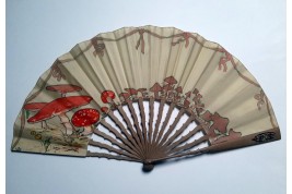 Mushrooms, early 20th century fan