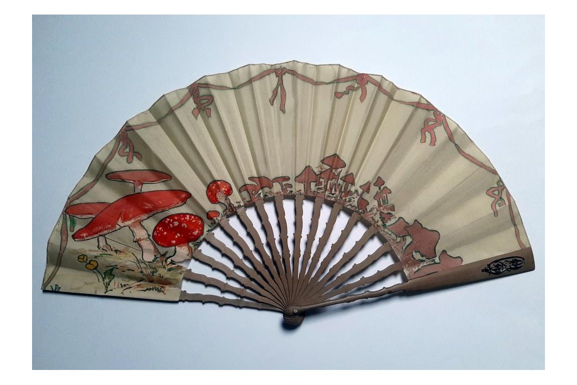 Mushrooms, early 20th century fan