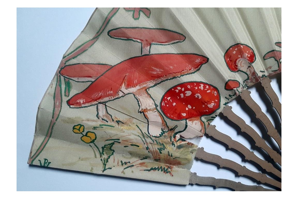 Les champignons, éventail début XXème siècle