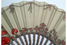 Mushrooms, early 20th century fan