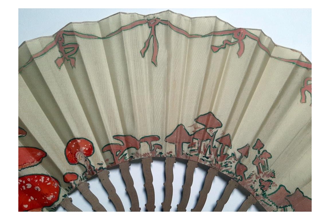 Mushrooms, early 20th century fan