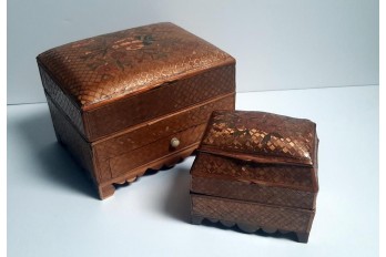 Sewing boxes in straw marquetry, 18-19th century
