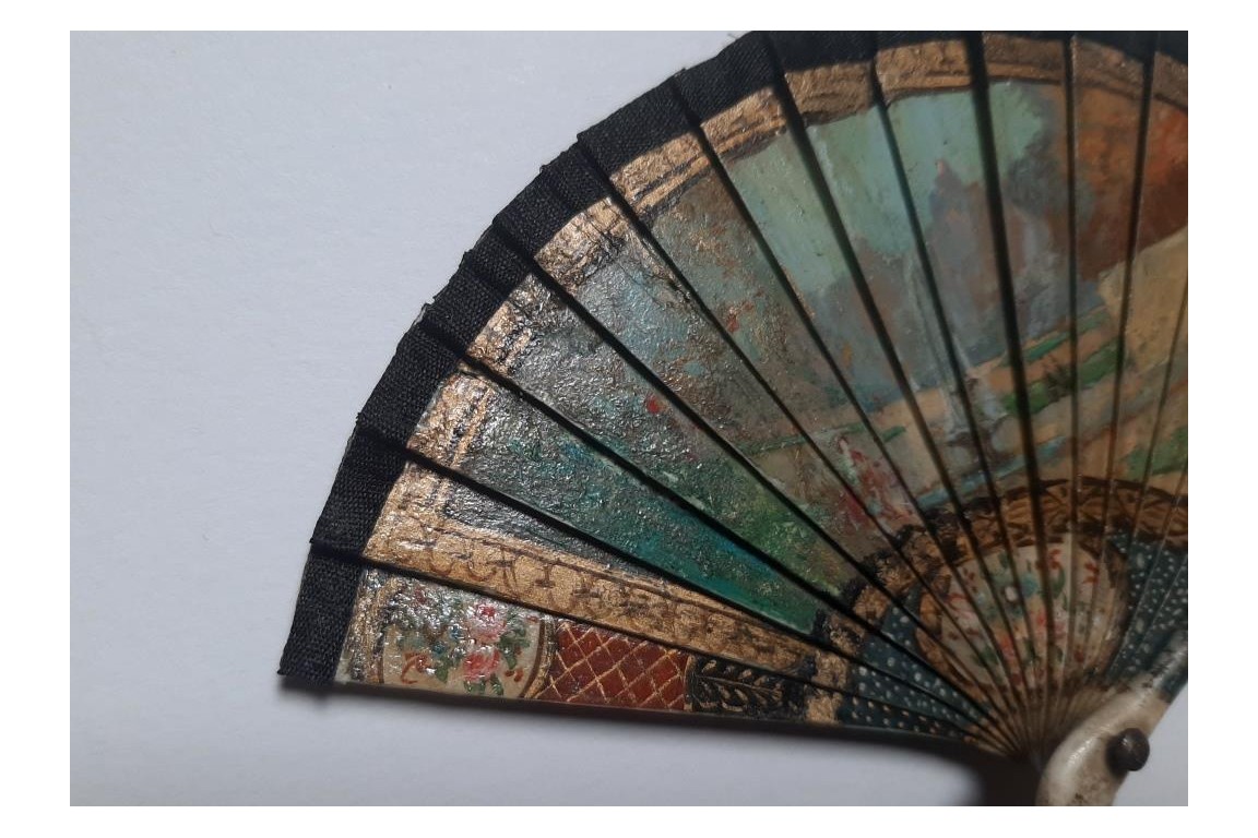 fountain and windmill, miniature fan late 19th/early 20th century