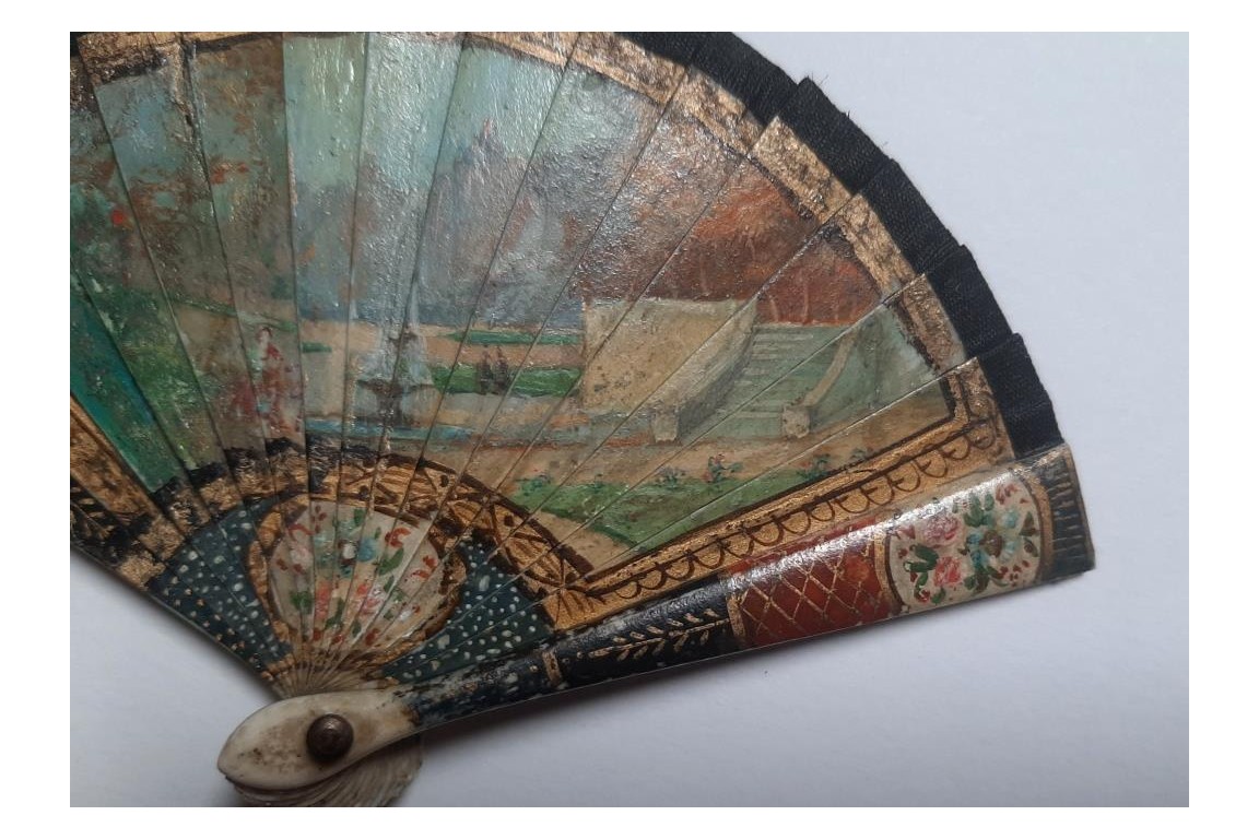 fountain and windmill, miniature fan late 19th/early 20th century