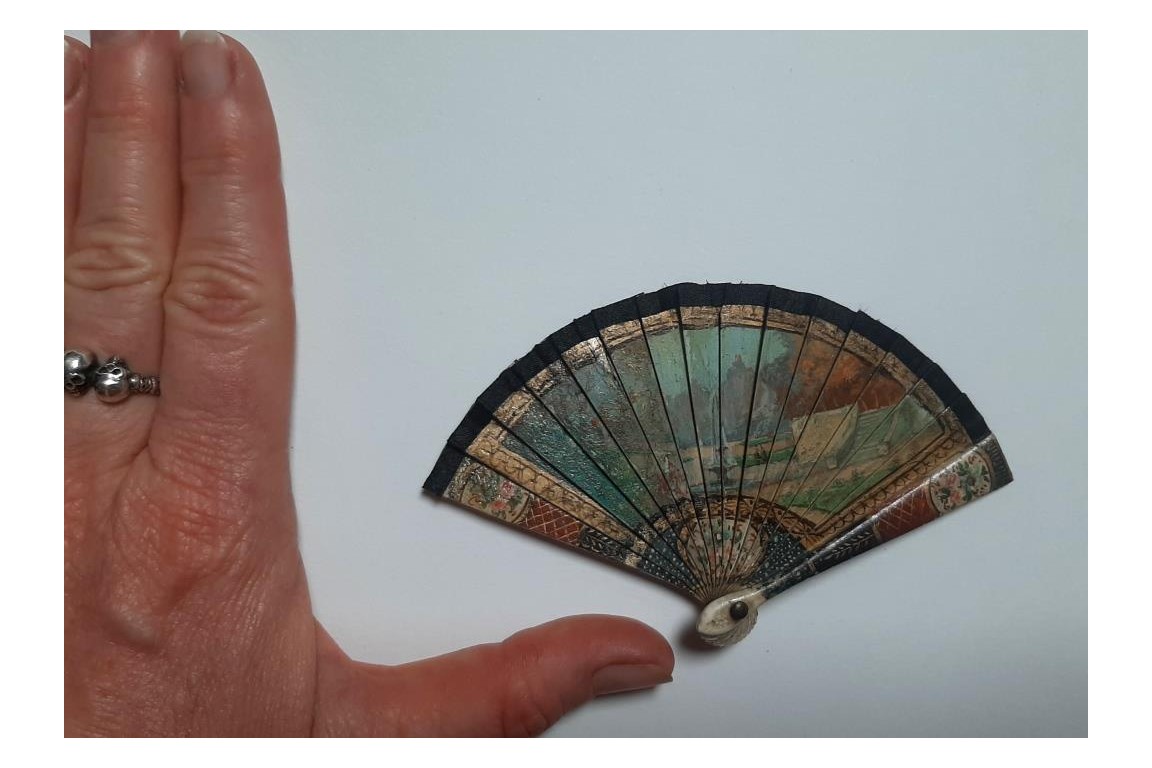 fountain and windmill, miniature fan late 19th/early 20th century