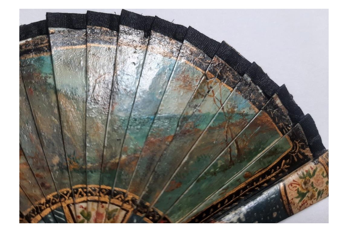 fountain and windmill, miniature fan late 19th/early 20th century