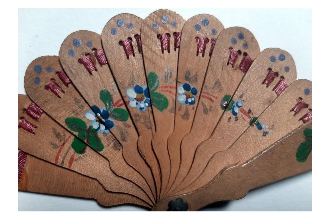 Mini Éventail En Papier Et Bambou - Décoration Fête, Poupée, DIY - 13,5x8cm - Pliable, Cadeau Créatif