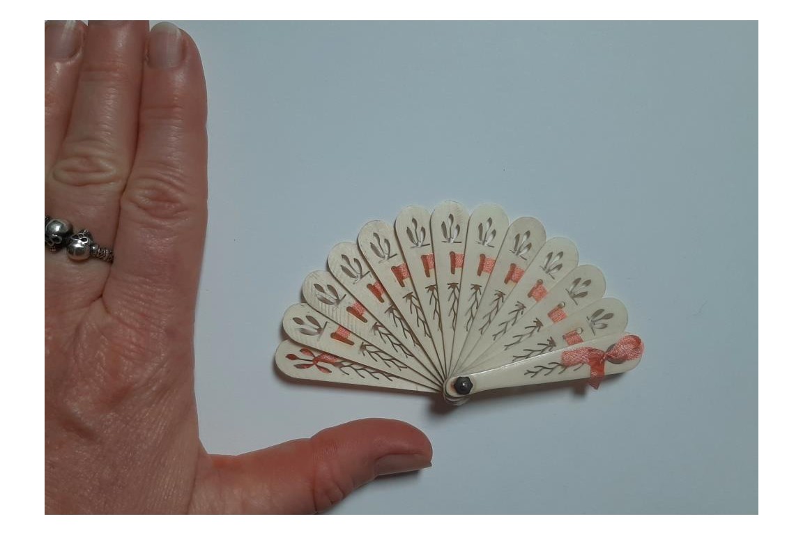 Bone, doll fan circa 1900