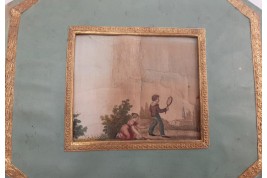 Children's play, scrolling screen fan, crca 1820-30
