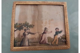 Jeux d'enfants, écran à déroulement, vers 1820-30