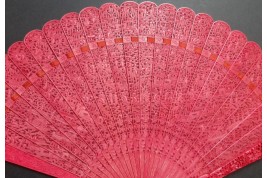 Chinese red, 19th century fan