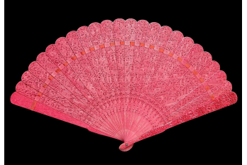 Chinese red, 19th century fan