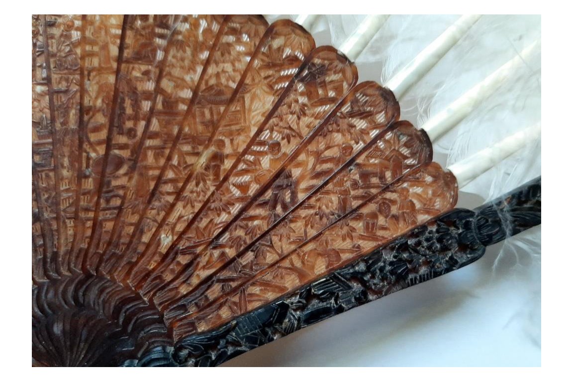 Chinese feather, late 19th century fan
