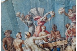 Les noces de Cupidon et Psyché d'après Raphael, éventail vers 1750