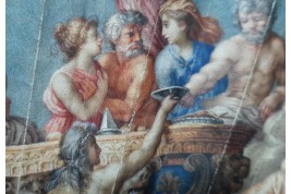 Les noces de Cupidon et Psyché d'après Raphael, éventail vers 1750