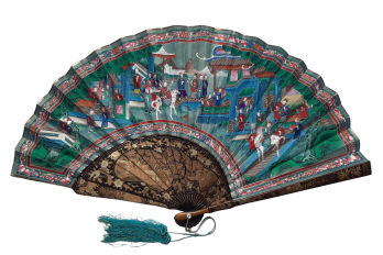 Asymmetry, Chinese fan circa 1880-90