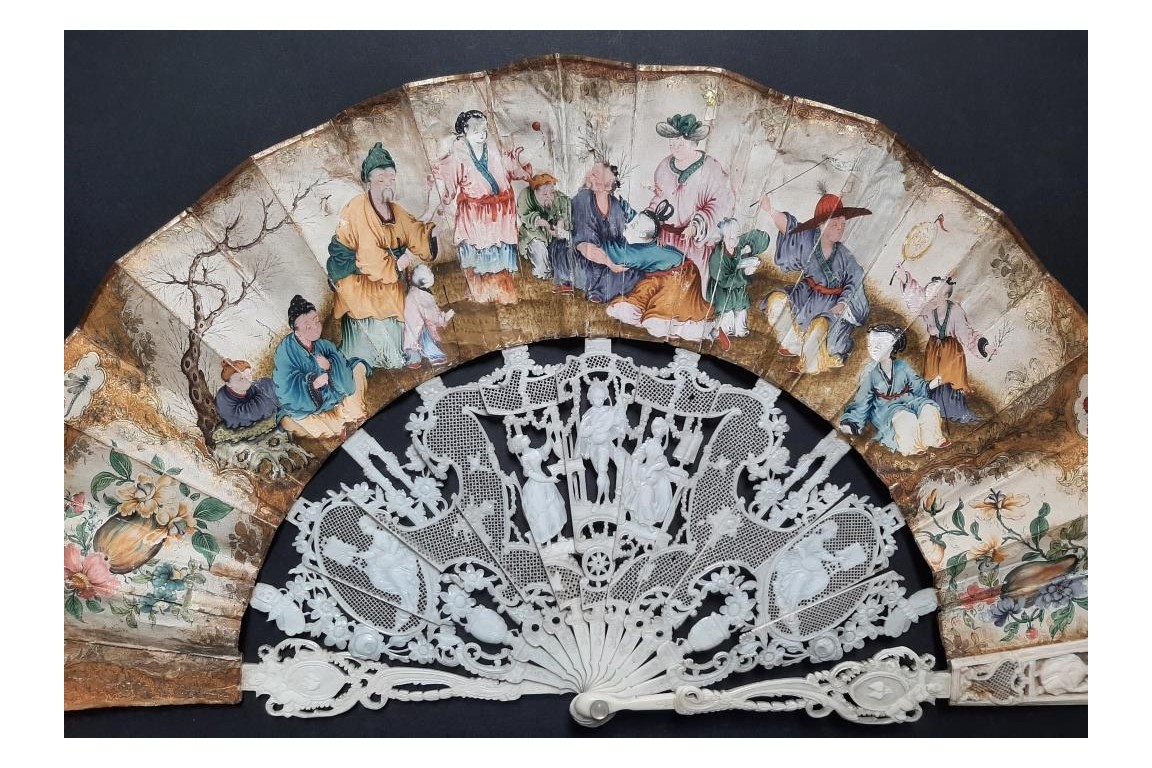 Chinoiserie et arts, éventail vers 1780