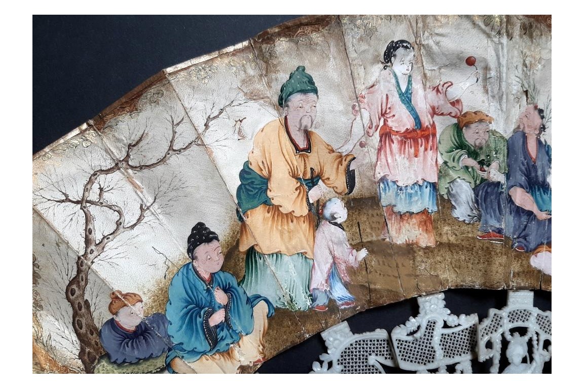 Chinoiserie et arts, éventail vers 1780