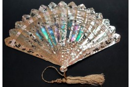 Pearly flowers, fan circa 1880-1900