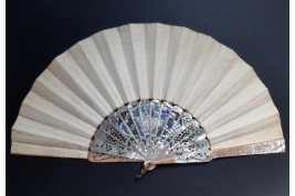 The distribution of alms, fan circa 1870-90