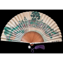 Drinking tea in the rice fields, Japan fan, circa 1870-80