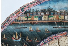 Trade in the port of Macau, Chinese fan circa 1850