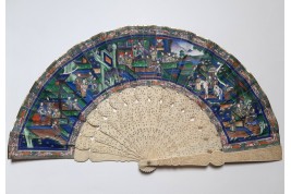 Trade in the port of Macau, Chinese fan circa 1850