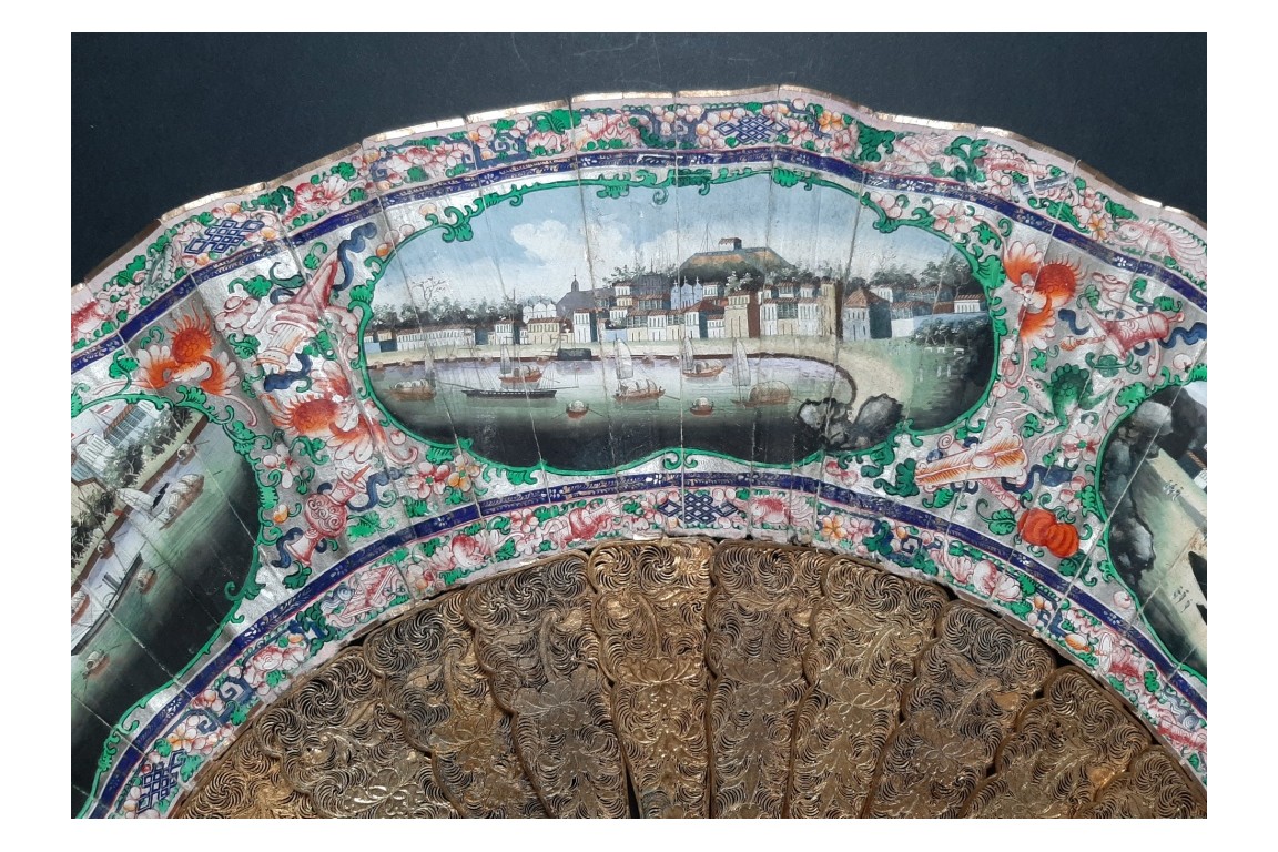 Hong, Chinese fan circa 1850