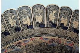 Grapes and squirrels, chinese fan, 19th century