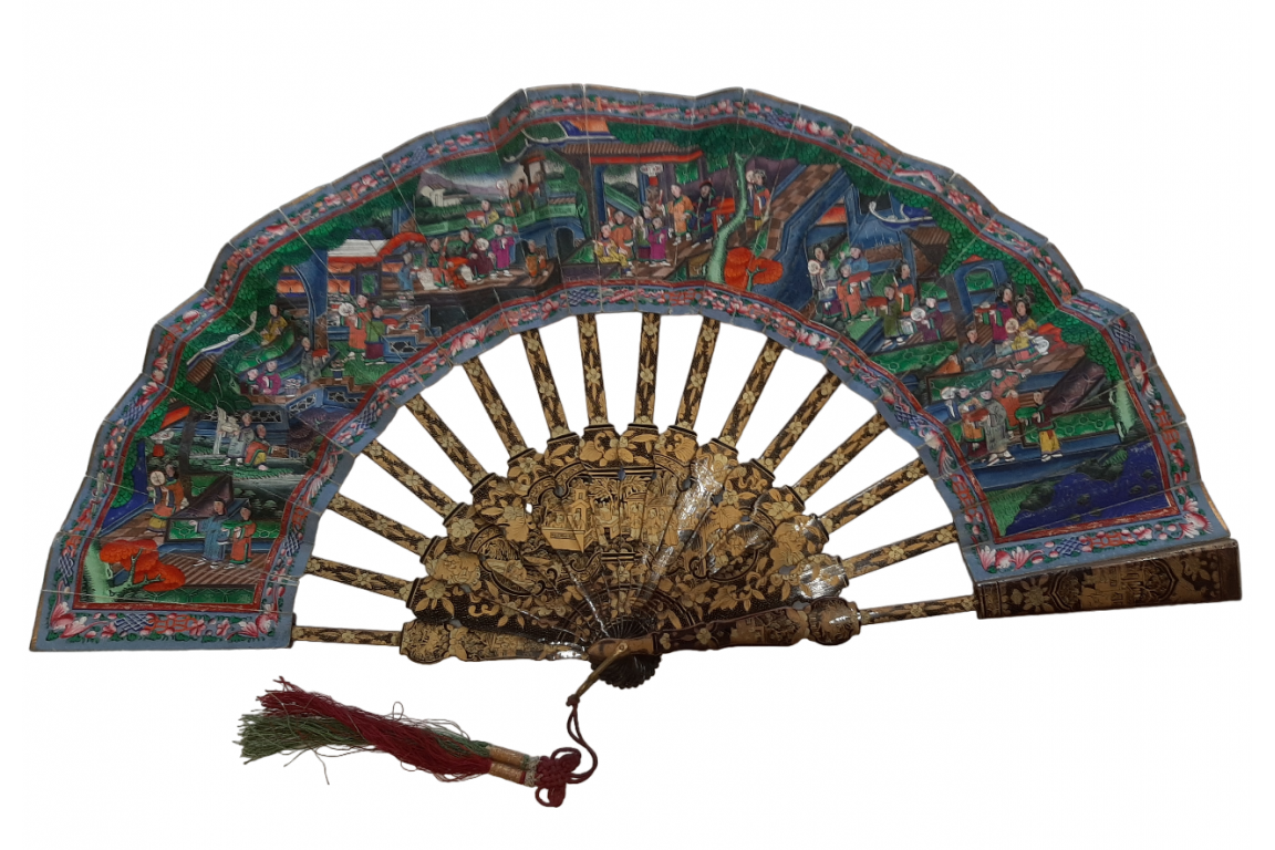 Chinese telescopic fan, 19th century