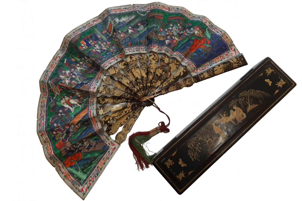 Chinese telescopic fan, 19th century