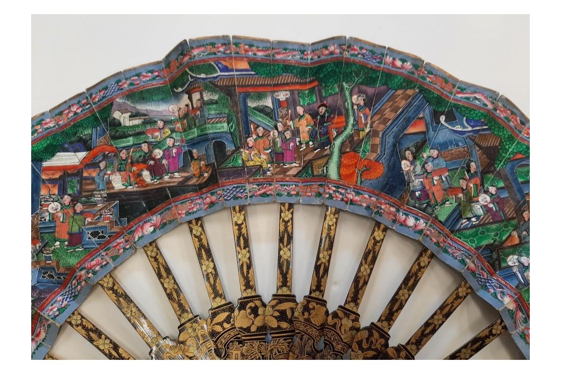 Chinese telescopic fan, 19th century