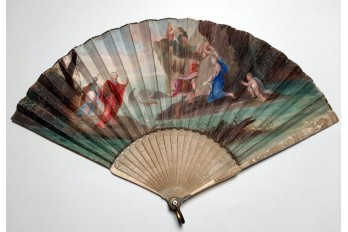 Saint George and the dragon, fan circa 1710-1720