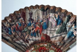 Salome's dance and Abigail's offerings, fan circa 1720-30