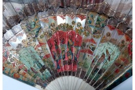 Salome's dance and Abigail's offerings, fan circa 1720-30