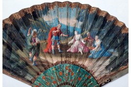 Salome's dance and Abigail's offerings, fan circa 1720-30
