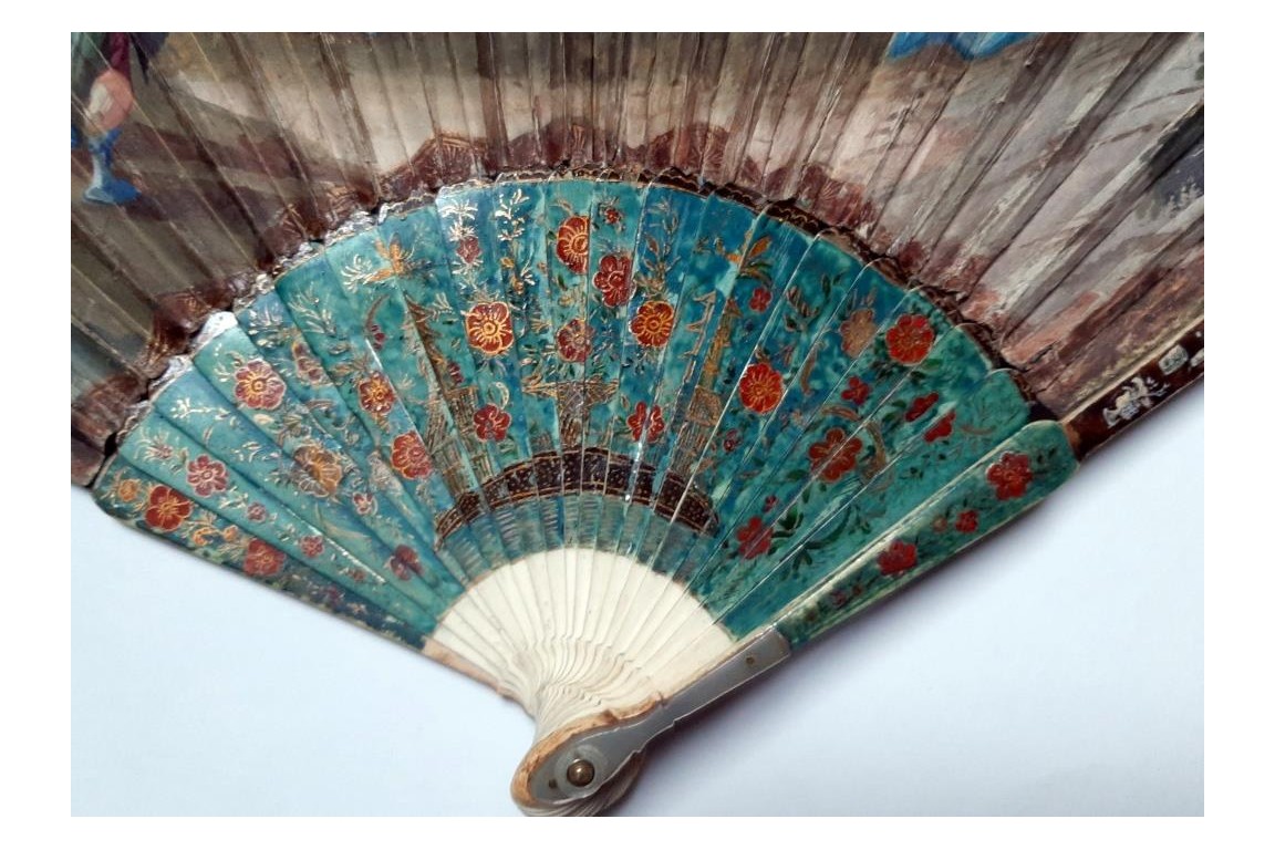 Salome's dance and Abigail's offerings, fan circa 1720-30